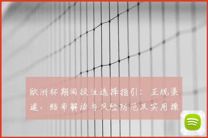 欧洲杯期间投注选择指引：正规渠道、赔率解读与风险防范及实用操作